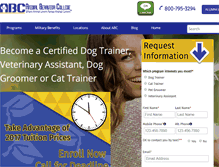 Tablet Screenshot of animalbehaviorcollege.com